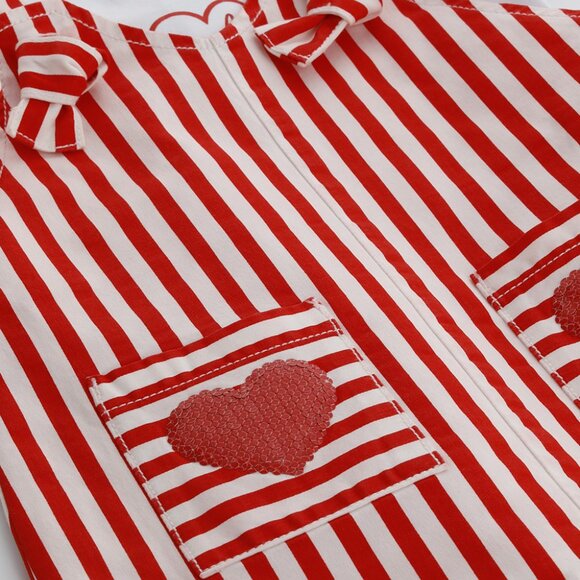 COPY - 💥 RED STRIPED SEQUIN HEARTS OVERALL DRESS - BABY GIRL OVERALLS - Picture 5 of 6
